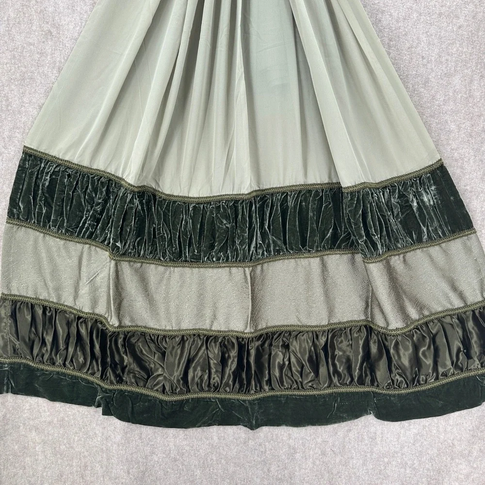 Chris Madden JCPenney Green Velvet Ruffle Tiered Curtain Panel 82x50
